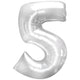 Number 5 - Silver 38″ Balloon