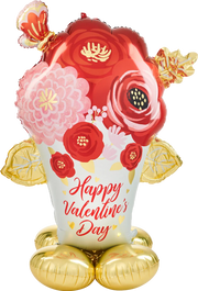 Happy Valentine's Day Airloonz Flower Bouquet Balloon