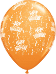 11″ Birthday-A-Round Orange (100 count)