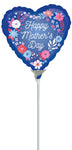 Blue Happy Mother's Day Artful Florals 9" Air-fill Balloon (requires heat sealing)