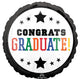 Graduation Brights Black Border 17" Balloon