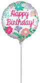 Satin Happy Birthday Garden 4" Air-fill Balloon (requires heat sealing)