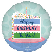 Satin Happy Birthday Cake 18" Balloon