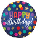 Satin Happy Birthday Blue Confetti 18" Balloon