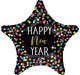 Happy New Year Colorful Confetti Star 19" Balloon