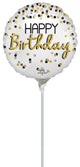 Black Silver Gold Birthday 4" Air-fill Balloon (requires heat sealing)