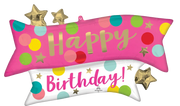 Happy Birthday Pink Confetti 38″ Balloon