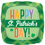 Happy St. Patrick's Day Plaid 17" Balloon