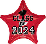 Class of 2024 Red Star 18″ Balloon