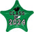 Class of 2024 Green Star 18″ Balloon