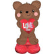 49" AirLoonz™ - Love Bear Satin Brown - Anagram