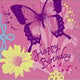 5" Beverage Napkins - Butterfly Happy Birthday (16ct) - Unique