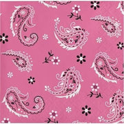 5" Beverage Napkins - Pink Bandana Cowboy (16ct) - Creative Converting