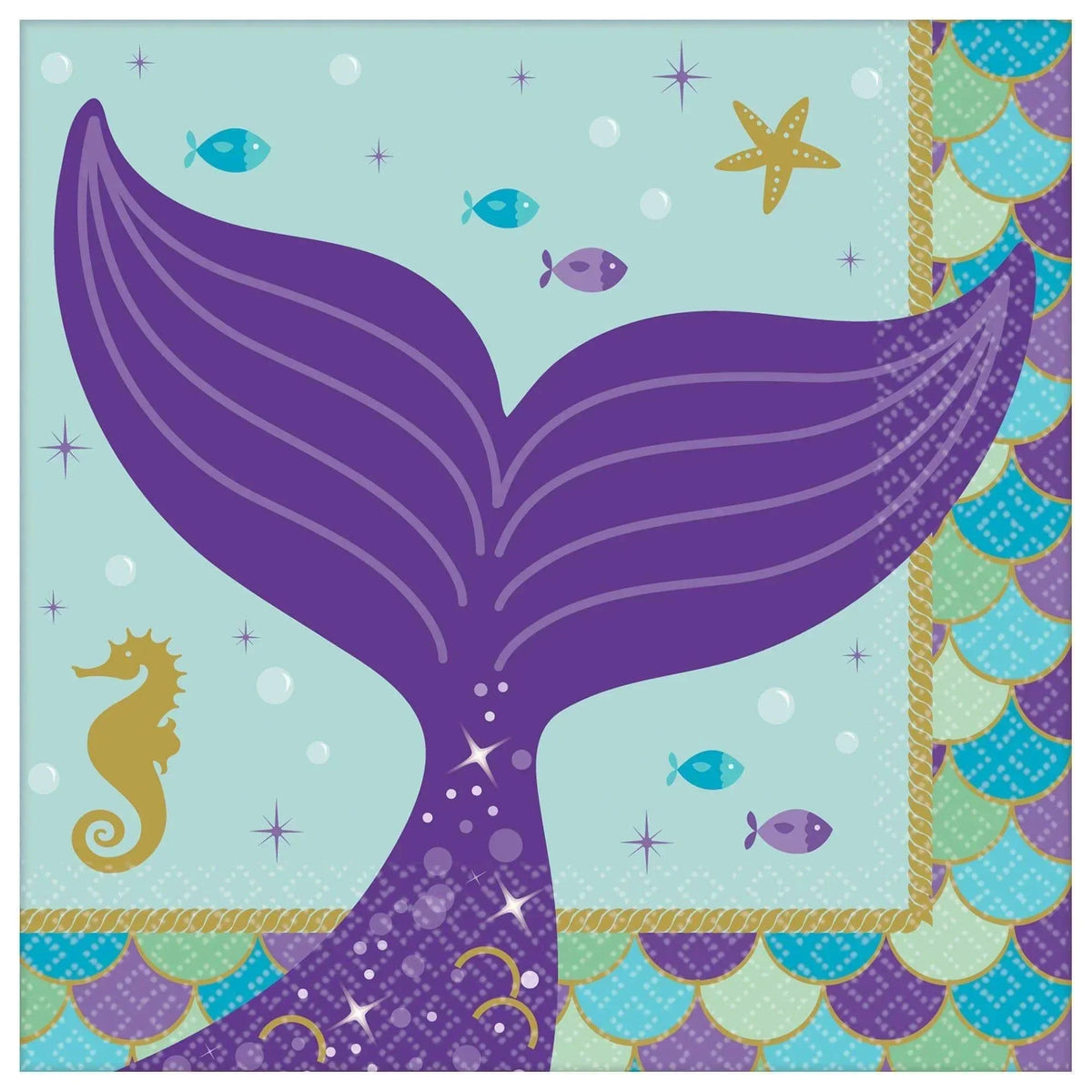 5" Napkins - Mermaid Wishes (16ct) - Amscan