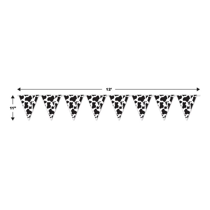 Cow Print Pennant Banner