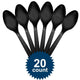 Plastic Spoons - Black (20ct) - Amscan