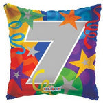 7 – Streamers Design Square Number – Foil Balloon 18″ Foil Balloon by Convergram from Instaballoons