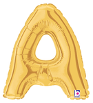 7" Megaloon Jr. Letter A - Gold (5ct) - Betallic
