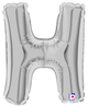 7" Megaloon Jr. Letter H - Silver (5ct) - Betallic