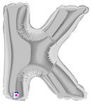7" Megaloon Jr. Letter K - Silver (5ct) - Betallic