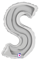 7" Megaloon Jr. Letter S - Silver (5ct) - Betallic