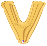 7" Megaloon Jr. Letter V - Gold (5ct) - Betallic