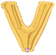 7" Megaloon Jr. Letter V - Gold (5ct) - Betallic