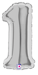 7" Megaloon Jr. Number 1 - Silver (5ct) - Betallic