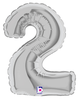 7" Megaloon Jr. Number 2 - Silver (5ct) - Betallic