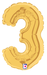 7" Megaloon Jr. Number 3 - Gold (5ct) - Betallic