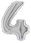 7" Megaloon Jr. Number 4 - Silver (5ct) - Betallic