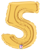 7" Megaloon Jr. Number 5 - Gold (5ct) - Betallic