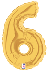 7" Megaloon Jr. Number 6 - Gold (5ct) - Betallic