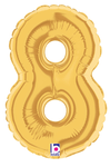 7" Megaloon Jr. Number 8 - Gold (5ct) - Betallic