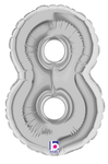 7" Megaloon Jr. Number 8 - Silver (5ct) - Betallic
