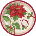 9" Paper Plates - Poinsettia Joy (8ct) - Unique