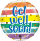 Get Well Pastel Rainbow Stripes 17" Balloon