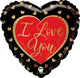 I Love You Gold Hearts 17" Balloon