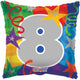 8 – Streamers Design Square Number – Foil Balloon 18″ Balloon
