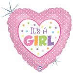 Baby Girl Dots 4" Air-fill Balloon (requires heat sealing)