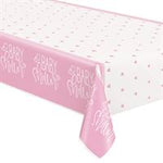 84" Table Cover - Pink Hearts Baby Shower - Amscan