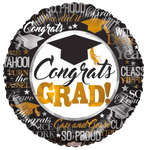 18" Congrats Grad - Silver & Gold (100ct) - Conver USA