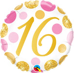 Pink/Gold Dots 16 18" Balloon