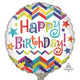 9" Happy B-day Chevron Star (25ct) - Anagram