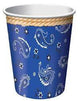 9oz Cups - Blue Bandana Cowboy (8ct) - Creative Converting