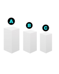 B482 White Square Metal Stand Set - Borosino
