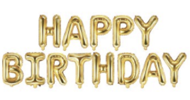 Happy Birthday Gold Foil Balloon - Party Deco
