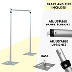 ADJUSTABLE PIPE AND DRAPE KIT 8-14FT X 8-14FT - Portofino