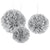 Amscan Fluffy Decoration -  Silver (3 count)