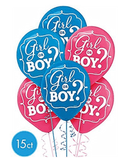 Amscan Latex Girl or Boy? Gender Reveal 12″ Latex Balloons (15)